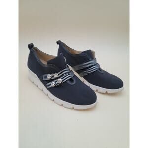 Brunate Italy Women's 38.5 Platform Sneakers Black Neoprene Rhinestone US 8.5
